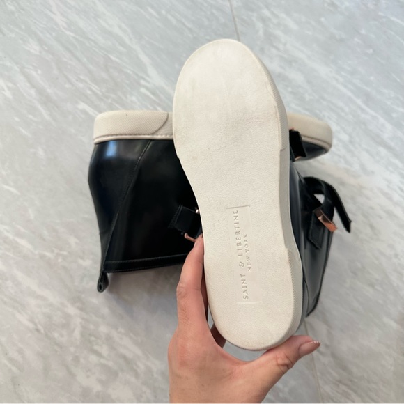 New Saint & Libertine black hidden heel sneakers Velcro closure high tops - Picture 6 of 8